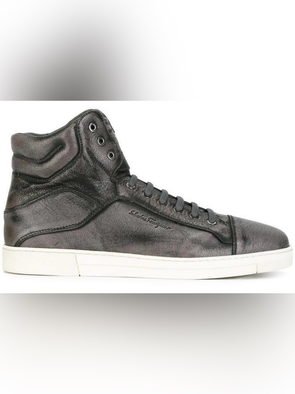 Salvatore Ferragamo Mens Stephen Leather High-Top Sneaker
